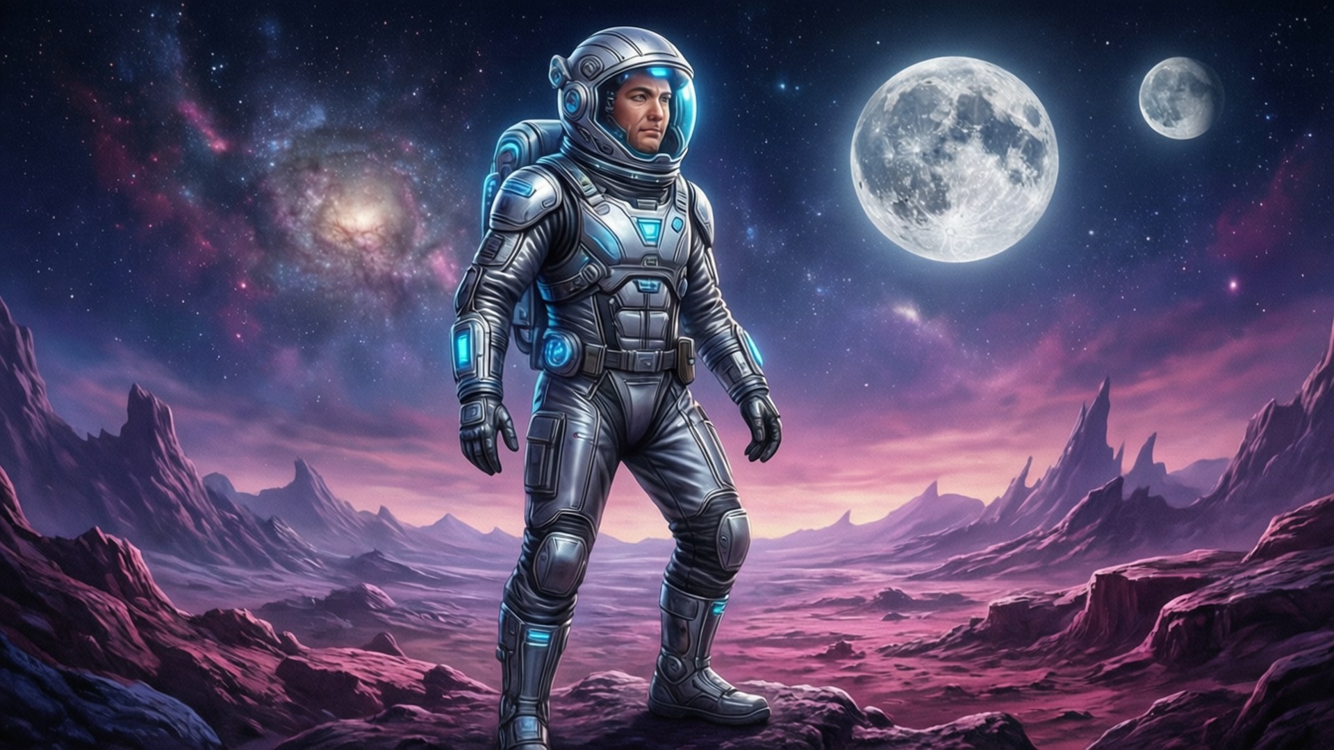 Space Explorer on Alien World by Wallpapers.art Studio