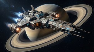 Spacecraft Over Planet