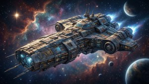 Spaceship in Nebula