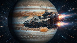 Spaceship Over Jupiter