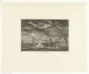 Spakenburg bij maanlicht