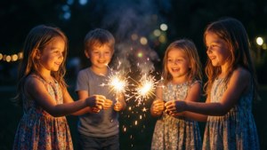 Sparklers in July Night