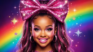 Sparkly Bow Rainbow Smile
