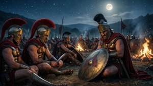 Spartan Camp at Night
