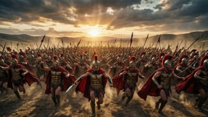Spartan Charge at Dusk