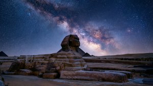 Sphinx Under Starry Sky
