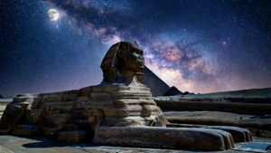 Sphinx Under Starry Sky