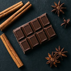 Spices and Chocolate Flat Lay