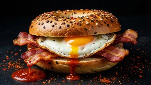 Spicy Bacon Egg Bagel
