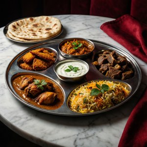 Spicy Non-Veg Thali Spread