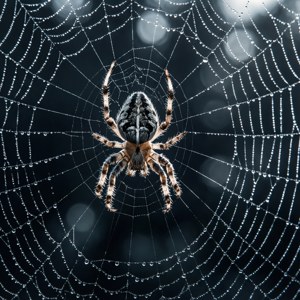 Spider Web Dew Drops