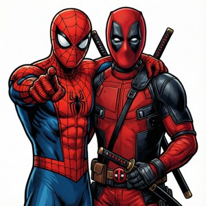 Spidey and Deadpool Vector