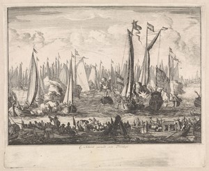 Spiegelgevecht ter ere van het bezoek van het Russisch gezantschap aan Amsterdam, augustus 1697
