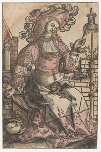Spinnende vrouw