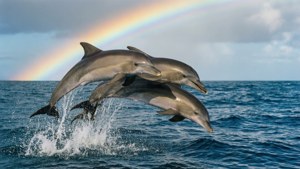 Spinner Dolphins Rainbow