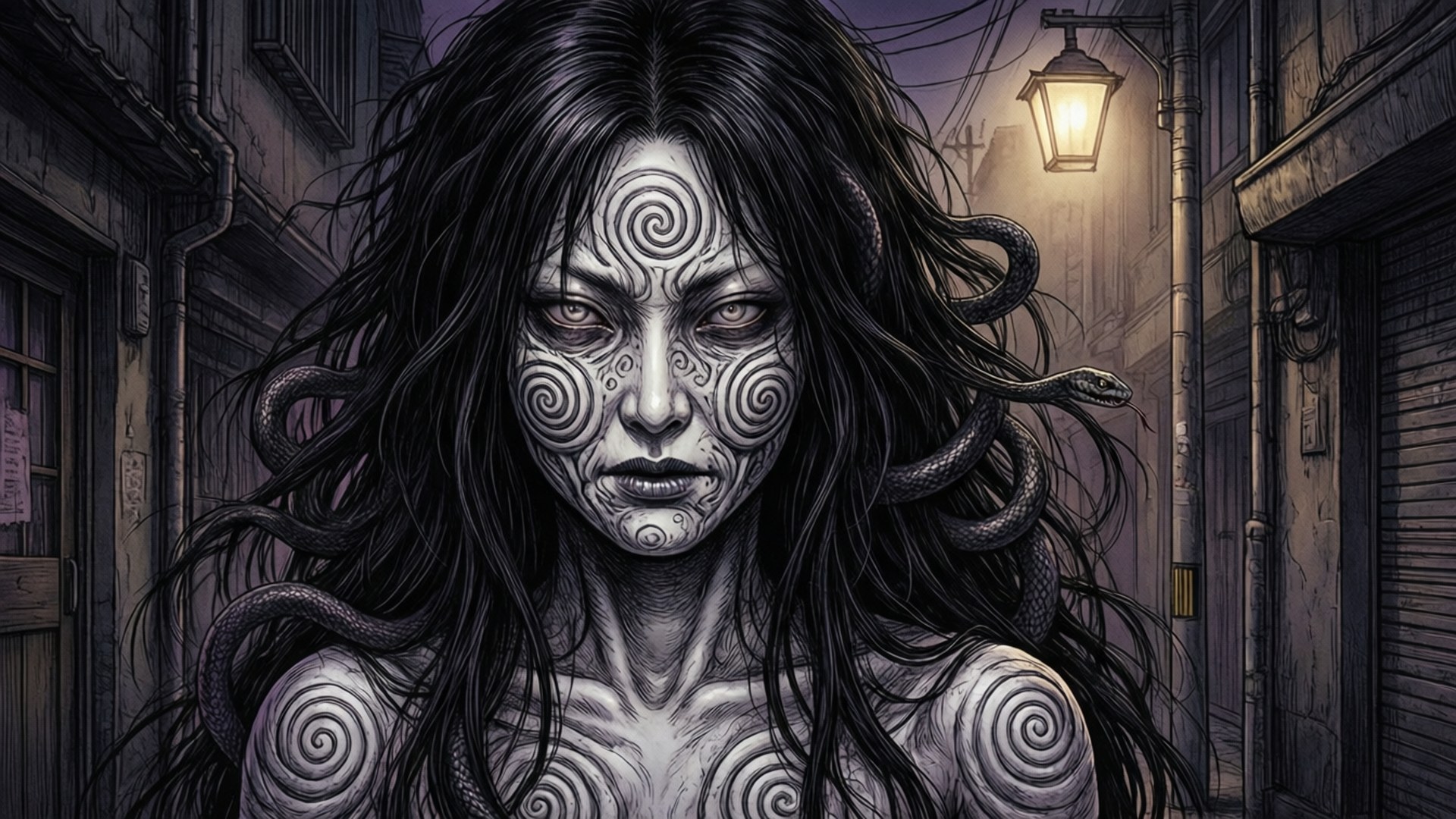 Spiral Alley Nightmare by Wallpapers.art Studio