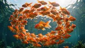 Spiral Goldfish School