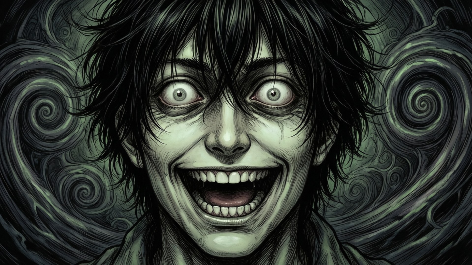 Spiral Grin Portrait by Wallpapers.art Studio