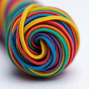 Spiral Multicolor Rubber Bands