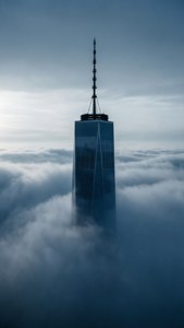 Spire in Clouds
