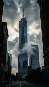 Spire Through the Clouds