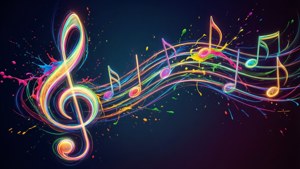 Splashed Music Staff
