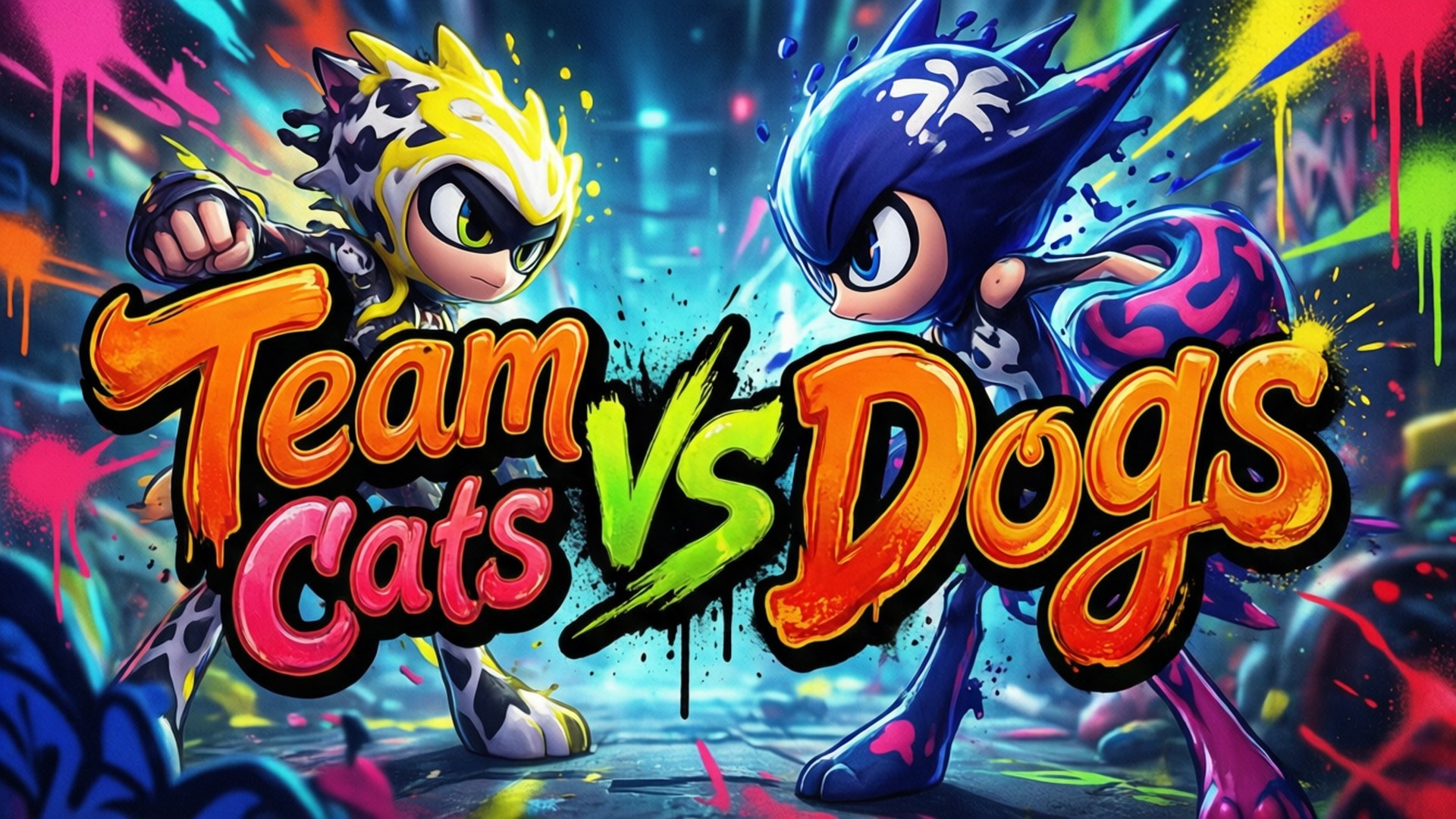 Splatfest Cats vs Dogs by Wallpapers.art Studio