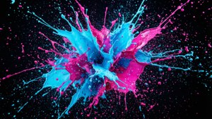 Splatter Burn Cyan Magenta