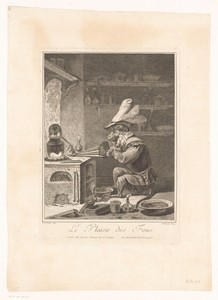 Spotprent van een chemicus als aap