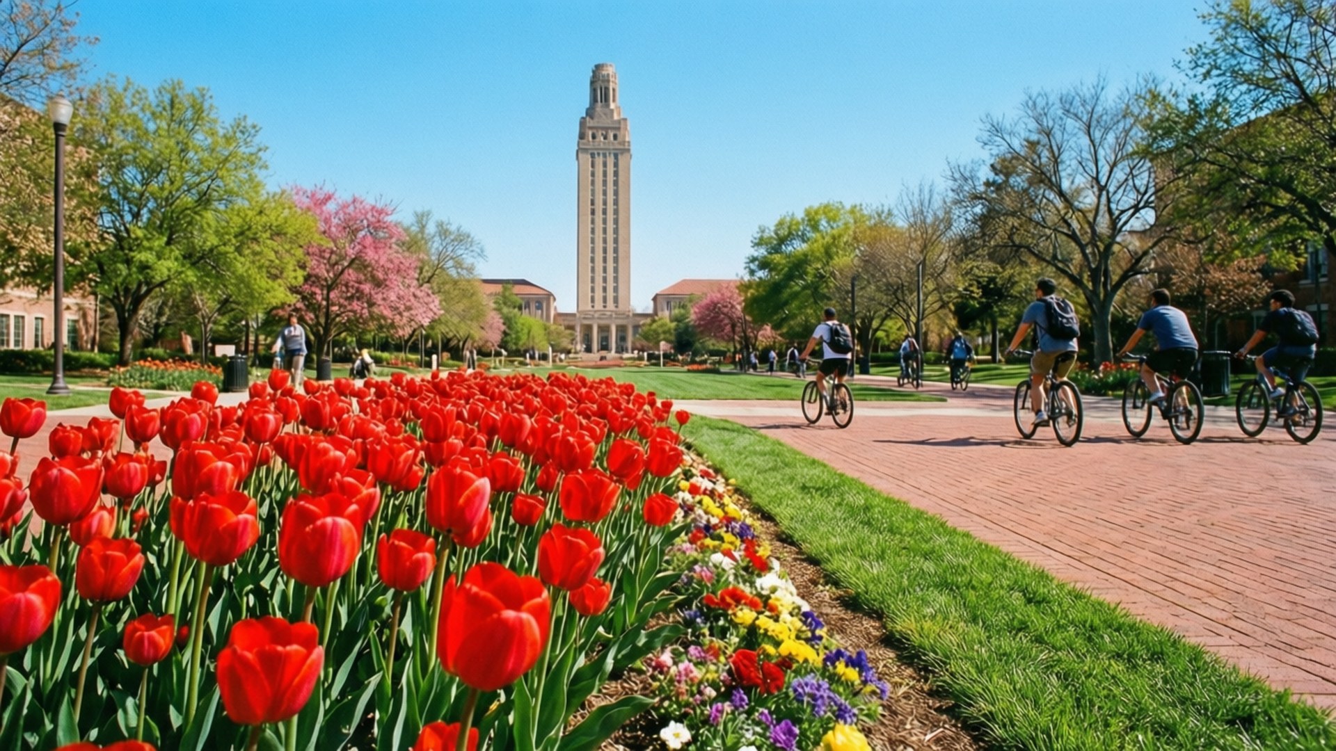 Spring Blooms on Circle by Wallpapers.art Studio
