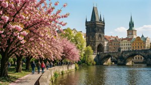 Spring Blossoms at Charles Bridge