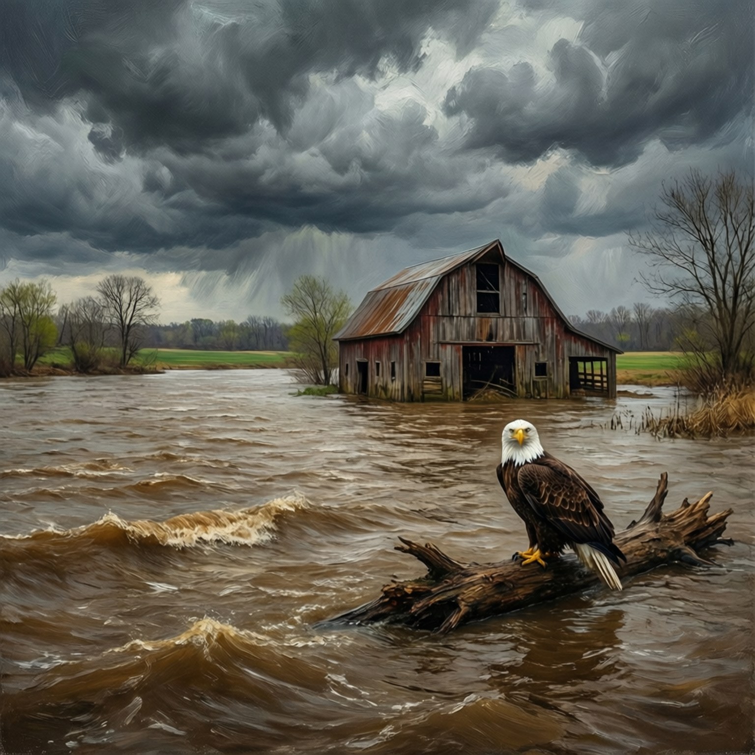 Spring Flood Solitude by Wallpapers.art Studio