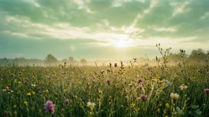 Spring Meadow Green Sky