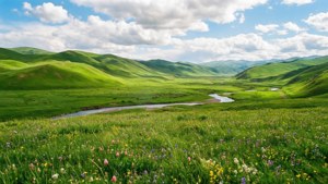 Spring Steppe River