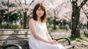 Springtime Mai Under Blossoms