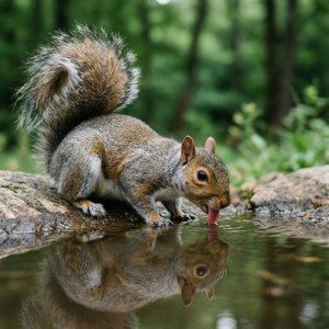 Squirrel Drinking
