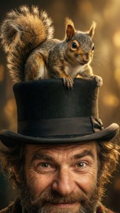 Squirrel on Hat