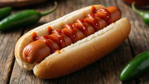 Sriracha Hot Dog Close-Up