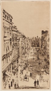 St. James's Street; lithographic reproduction in reverse of etching "St. James's Street," for <u>Vanity Fair</u>, London, 1878