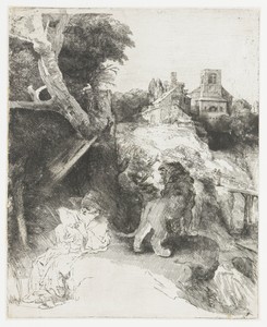 St Jerome reading in an Italian landscape