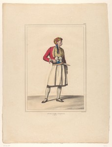 Staande Albanese slager in Athene