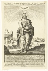Staande Christus met rijksappel en H. Geest