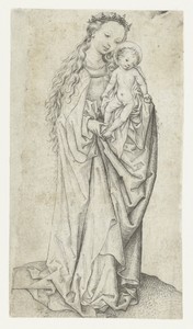 Staande Madonna en kind met appel