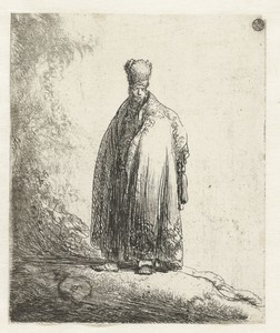 Staande man in oosterse kleding