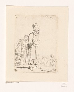 Staande Turk, ruiters in de achtergrond