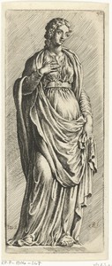 Staande vrouw in Romeinse kleding