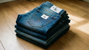 Stack of CK Jeans