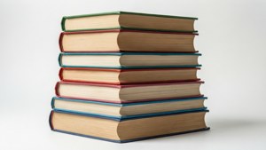 Stack of Colorful Textbooks