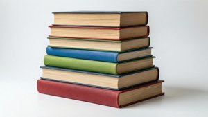 Stack of Colorful Textbooks