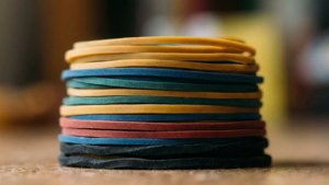 Stacked Rubber Bands Low Angle